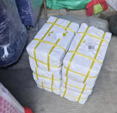 Stacked woven bag pallets