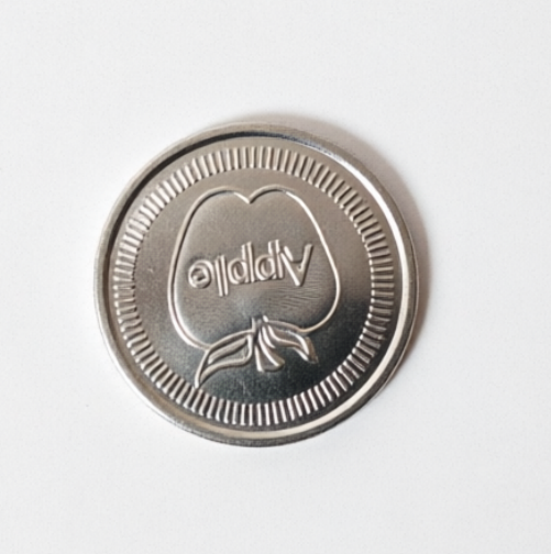Stainless steel Apple logo token