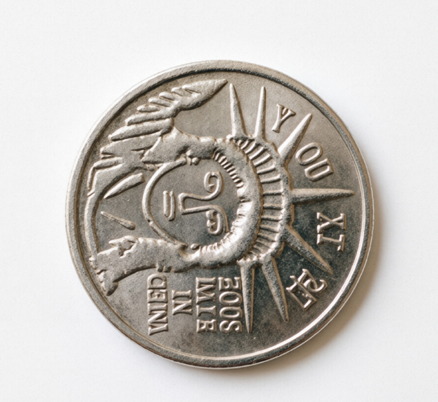 Antique silver pirate ship token