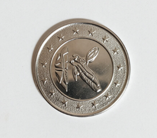 Two-tone stainless steel zodiac token
