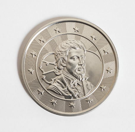 Stainless steel portrait detailed token
